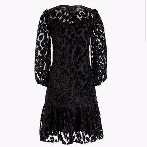 J. Crew Black Patterned Midi Dress